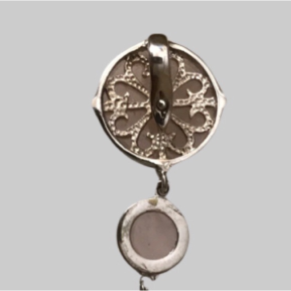 Sterling Silver Rhinestone Rose Quartz Pendant - Picture 7 of 11